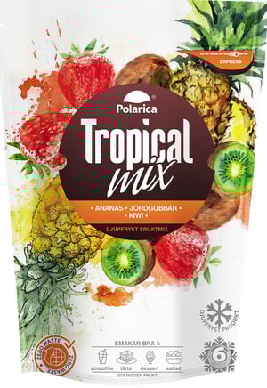 Tropical mix med ananas, jordgubbar och kiwi