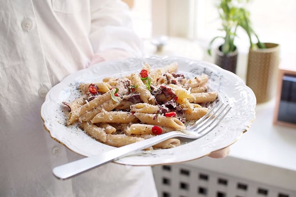 Krämig renpasta med chili och dijon