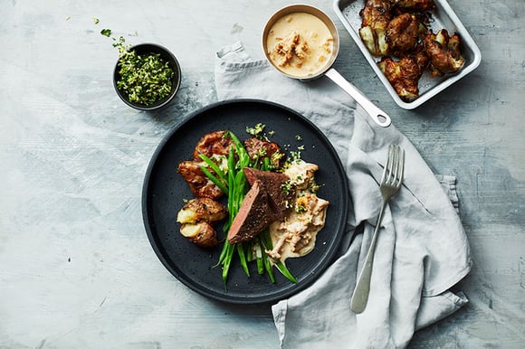 Renytterfilé med svampsås & gremolata